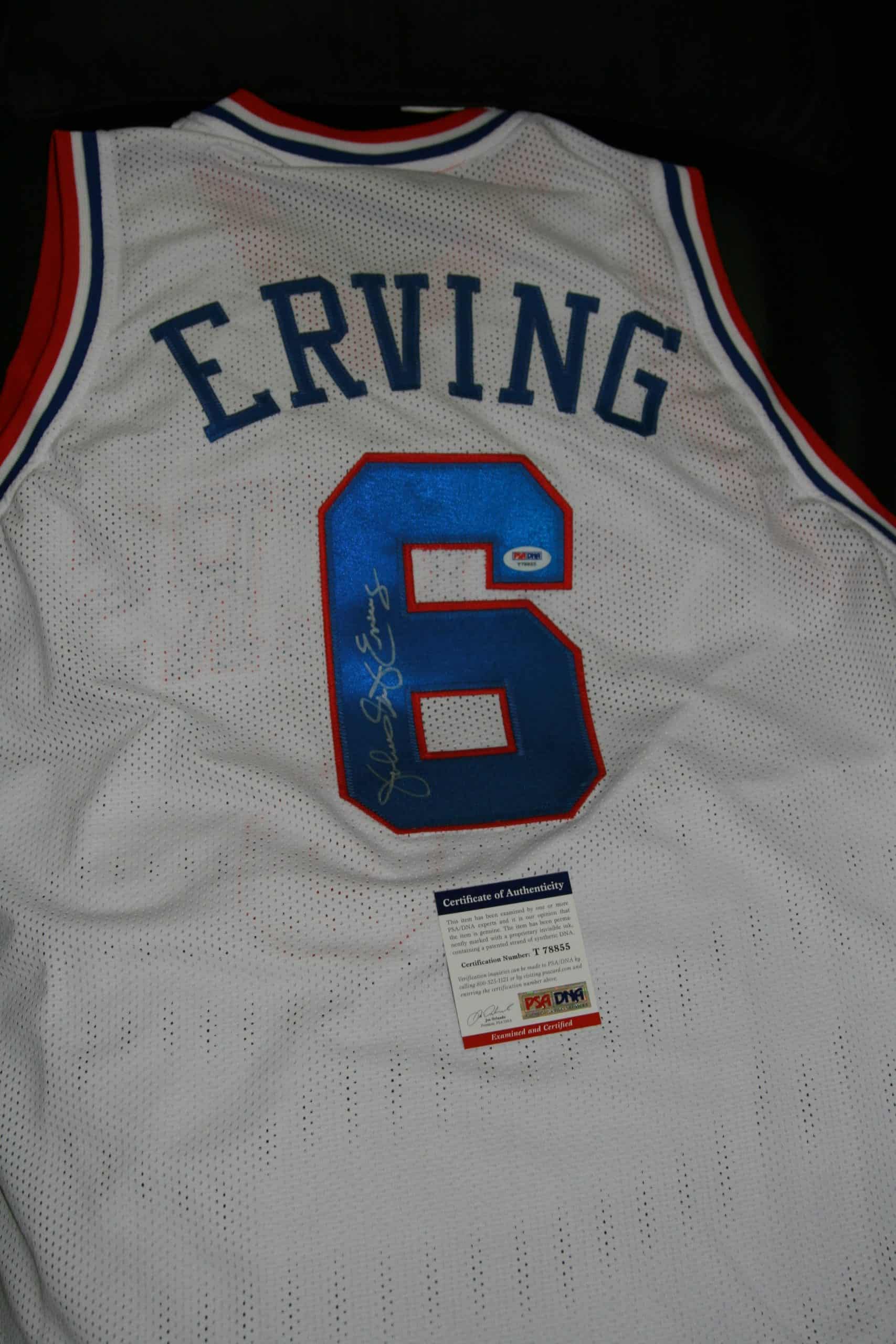 JULIUS ERVING "DR J." Autographed 76'ers Home Jersey