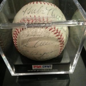 BABE RUTH, LOU GEHRIG 1934 YANKEES TEAM SIGNED BALL