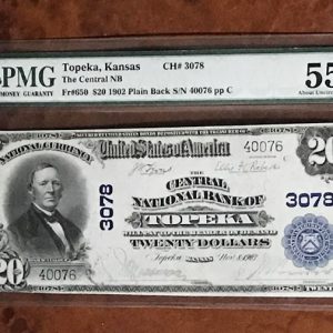 1902 $20 dollar note "about uncirculated" PMG 55