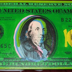 STEVE KAUFMAN (SAK) OLD $100 BILL 19/50AP ORIGINAL SIGNED HAND A