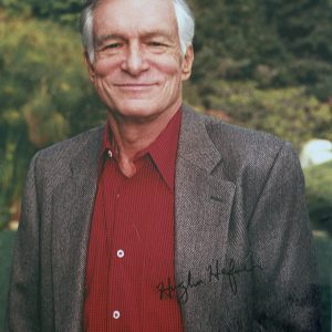 HUGH HEFNER AUTOGRAPHED JSA GLOSSY PHOTO