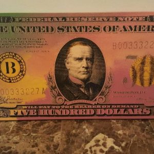 STEVE KAUFMAN 500 DOLLAR BILL ORIGINAL OIL LITHOGRAPH
