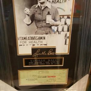 LUCILLE BALL PERSONAL CHECK PSA CUSTOM PIECE