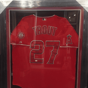 MIKE TROUT AUTHENTIC AUTOGRAPHED MLB JERSEY FRAMED PIECE