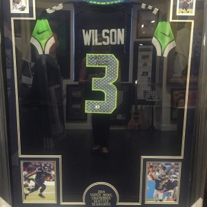 RUSSELL WILSON AUTHENTIC AUTOGRAPHED NFL JERSEY FRAMED PIECE