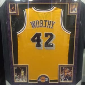 JAMES WORTHY AUTHENTIC AUTOGRAPHED NBA JERSEY FRAMED PIECE