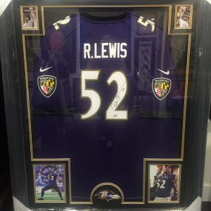 RAY LEWIS AUTHENTIC AUTOGRAPHED NFL JERSEY FRAMED PIECE