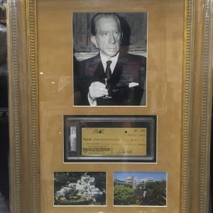 J.PAUL GETTY PERSONAL CHECK PSA CUSTOM PIECE