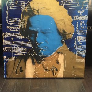 STEVE KAUFMAN  "MOZART BLUE" ORIGINAL OIL LITHOGRAPH