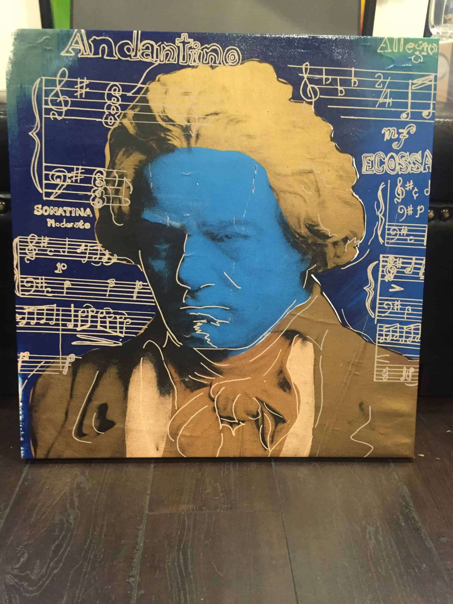 STEVE KAUFMAN "MOZART BLUE" ORIGINAL OIL LITHOGRAPH