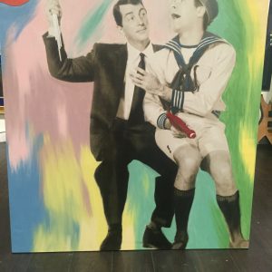 STEVE KAUFMAN  "DEAN MARTIN/ JERRY LEWIS" ORIGINAL OIL LITHOGRAPH