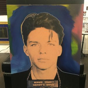 STEVE KAUFMAN  "FRANK SINATRA MUGSHOT" ORIGINAL OIL LITHOGRAPH