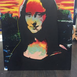 STEVE KAUFMAN  "MONA LISA" ORIGINAL OIL LITHOGRAPH