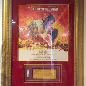 CLARK GABLE PSA PERSONAL CHECK "GONE WITH THE WIND" ORIGINAL CUS