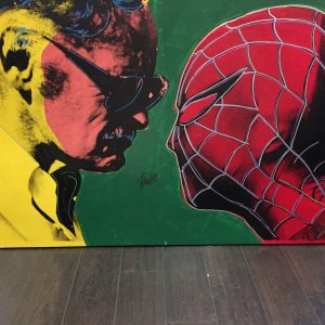 STEVE KAUFMAN  "SPIDER MAN: STAN LEE DBL" ORIGINAL OIL LITHOGRAPH