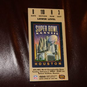 SUPER BOWL XXXVIII TICKET