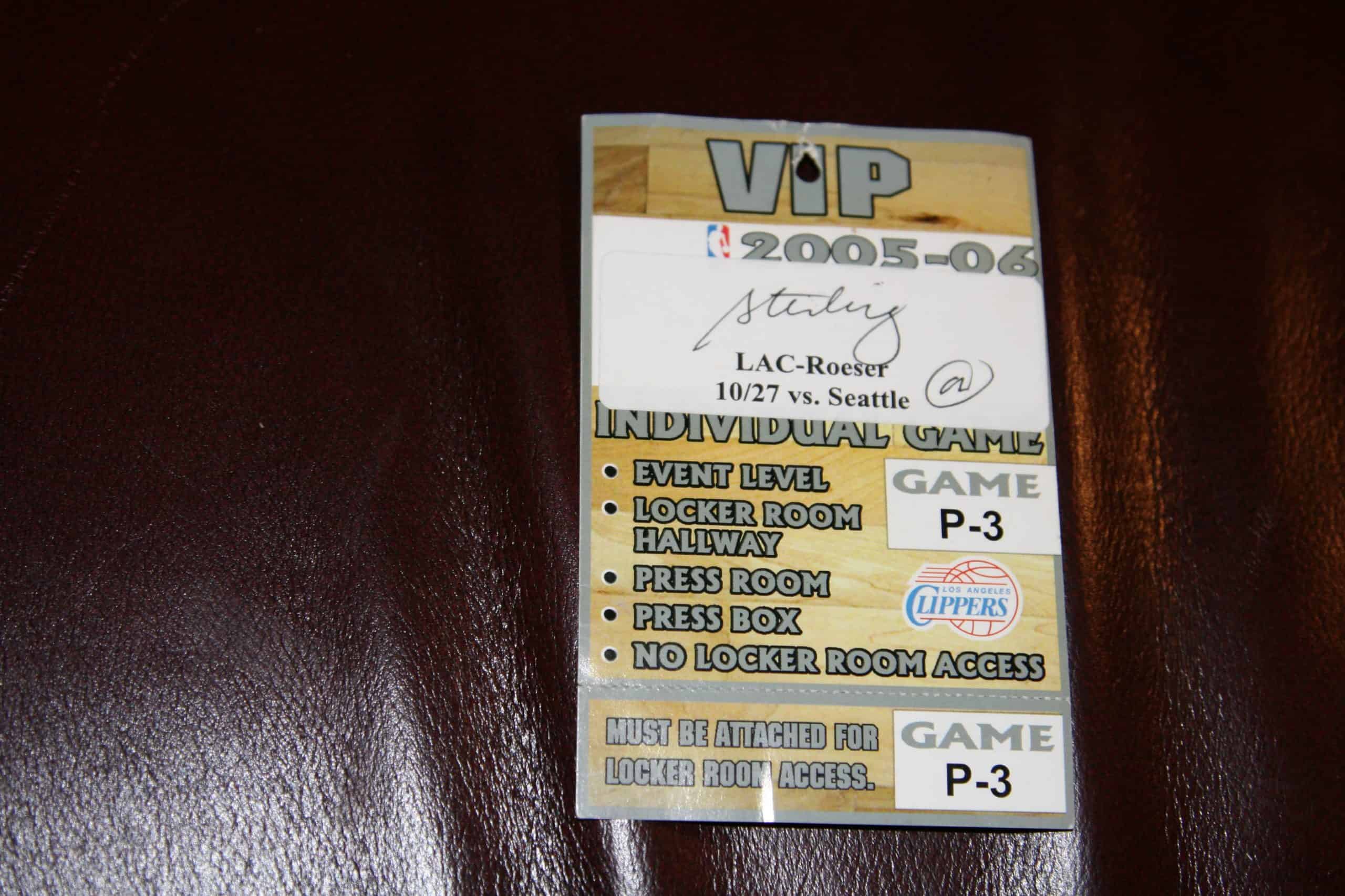L.A. CLIPPERS OWNER Autographed VIP ALL ACCESS