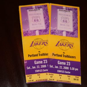 L.A.LAKERS 2000 ROW A TICKETS
