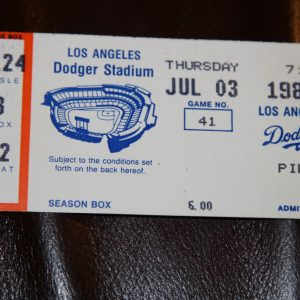 L.A. DODGERS 1986 BOX B TICKET