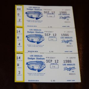 L.A. DODGERS 1986 BOX TICKET