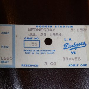 L.A. DODGERS 1984 HOME TICKET