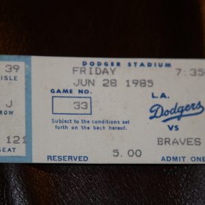 L.A. DODGERS 1985 HOME TICKET