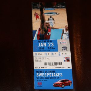 L.A. CLIPPERS 2008 ROW 1 TICKET