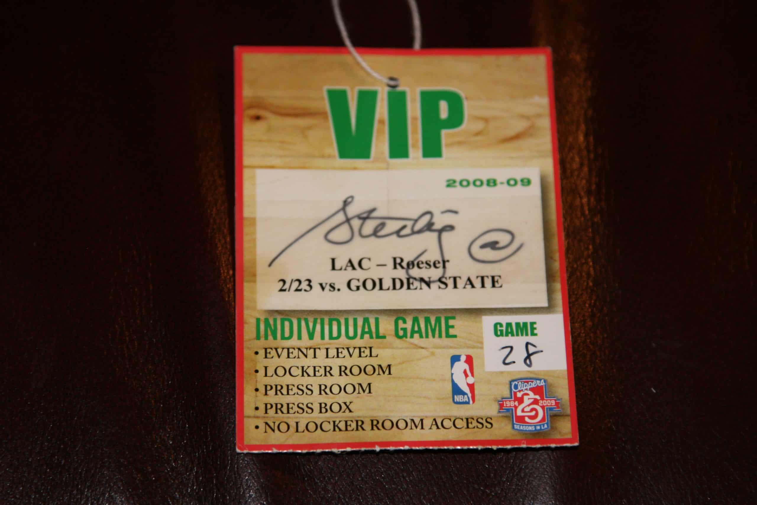L.A. CLIPPERS OWNER Autographed VIP ALL ACCESS