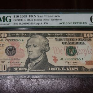 $10 U.S. Bill PMG 66 EPQ