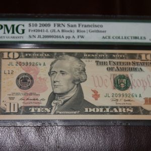 $10 U.S. Bill PMG 65 EPQ