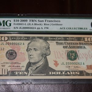 $10 U.S. Bill PMG 66 EPQ