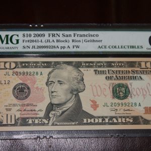 $10 U.S. Bill PMG 66 EPQ