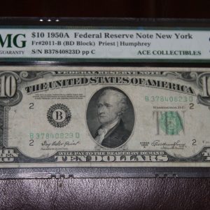 $10 U.S. Bill PMG 25