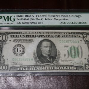 $500 U.S.Bill PMG 25