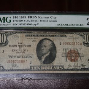 $10 U.S. Bill 1929 PMG 20
