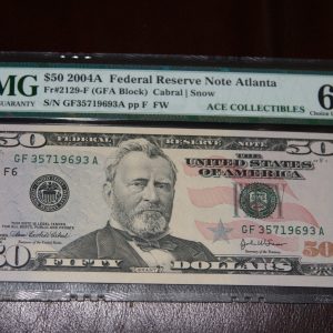 $50 U.S.Bill PMG 64 EPQ