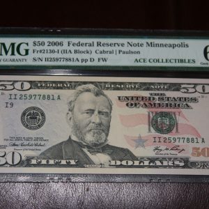 $50 U.S.Bill PMG 65 EPQ