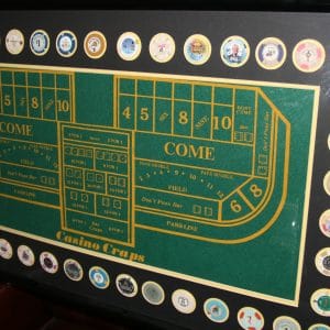 VEGAS CASINO CRAPS & CHIPS CUSTOM FRAMED