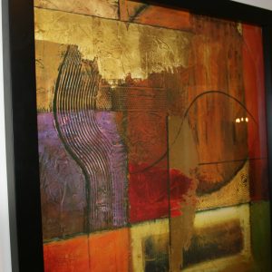 MARCEL KEUNG GOLD LEAF HAND OIL PAINTING FRAMED