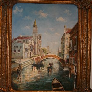 VENETIAN CANAL VICTOR BAKSIN ORIGINAL OIL FRAMED
