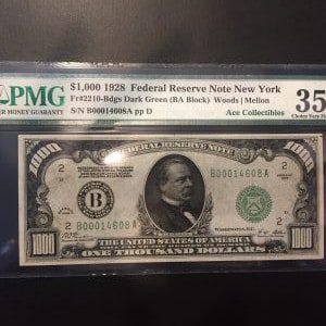 $1000 U.S. BILL PMG 35 CHOICE VERY FINE