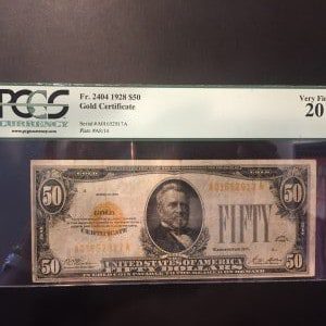 $50 U.S. BILL  PCGS 35 VERY FINE
