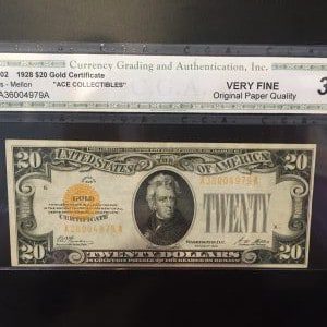 $20 U.S. BILL  CGA 35 VERY FINE