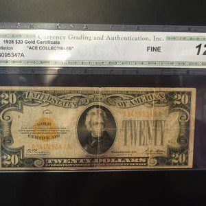 $20 U.S. BILL  CGA 12 GEM