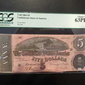 $5 U.S. BILL PCGS  63 PPQ