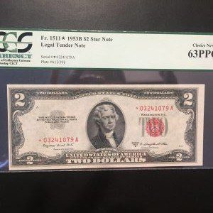 $2 U.S. BILL PCGS  63 PPQ