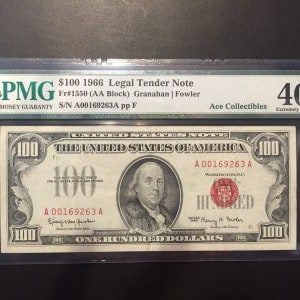 $100 U.S. BILL  PMG EXTREMELY FINE 40 EPQ