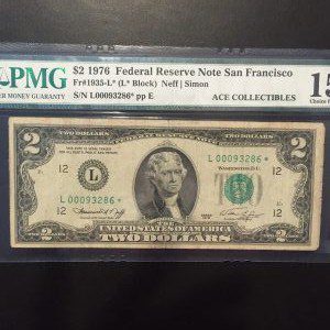 $2 U.S. BILL  PMG CHOICE FINE 15