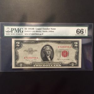 $2 U.S. BILL  PMG GEM UNC  66 EPQ