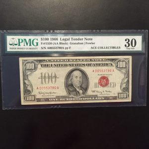 $100 U.S. BILL  PMG VERY FINE  30
